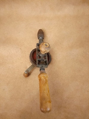 Hand drill used, vintage circa 1950