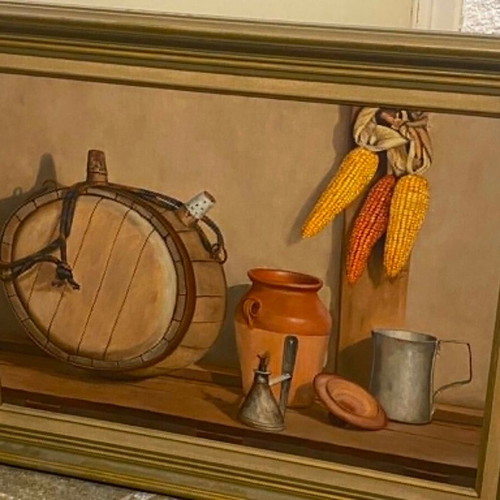 Th. Delis surrealist painting 1977
