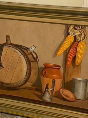 Th. Delis surrealist painting 1977