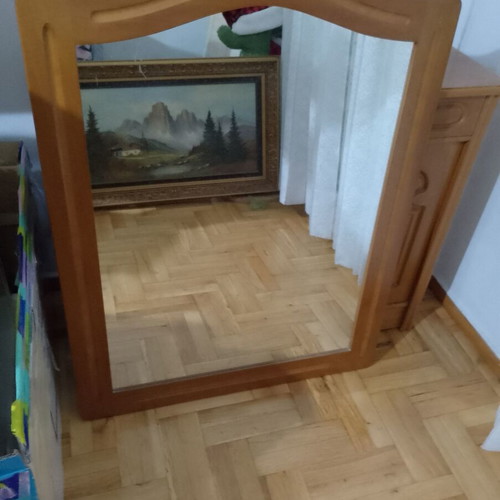 Entryway mirror and shoe cabinet furniture set
