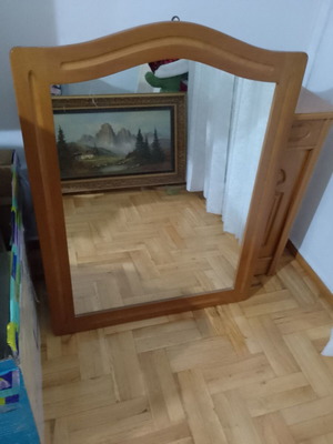 Entryway mirror and shoe cabinet furniture set