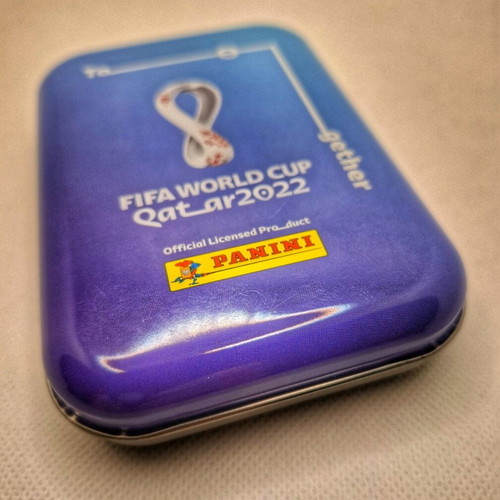 FIFA World Cup Qatar 2022 Metal Case and 4 Sealed Panini XL Adeenalyn Packs New