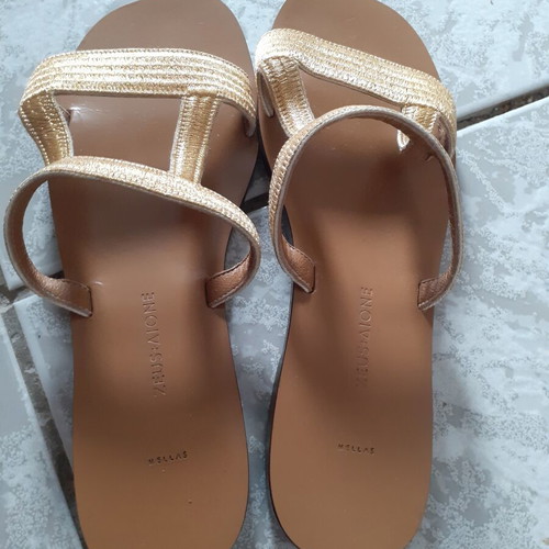 Zeus+Dione sandals size 38 like new beige and gold