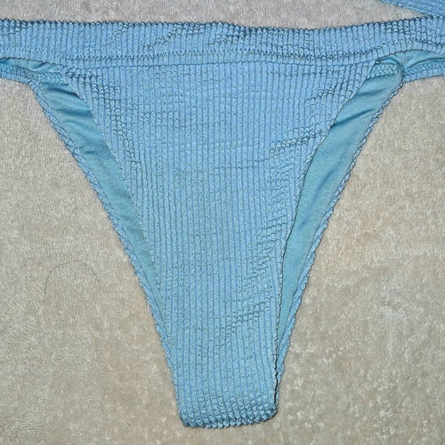 Ribbed Baby Blue Bikini New with Storage Bag