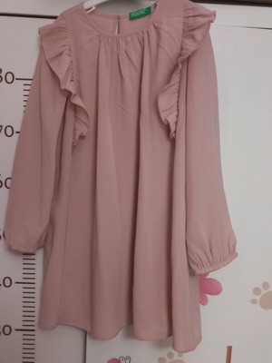 Benetton loose pink dress like new, size 110 cm for 4-5 years