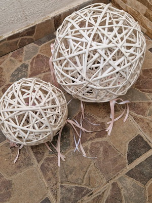 Bamboo balls used, 4 white for wedding and baptism decoration