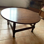 Round solid mahogany coffee table like new