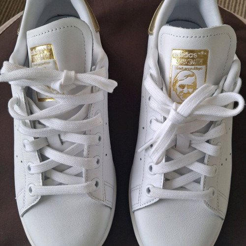 Adidas Stan Smith sneakers like new, white with gold, size 36 2/3