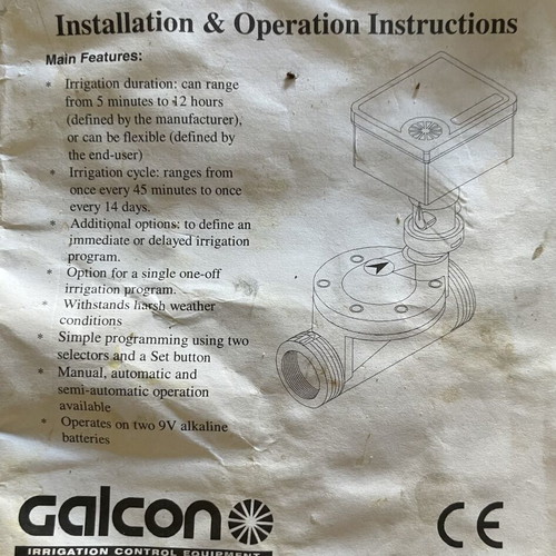 Galcon watering timer