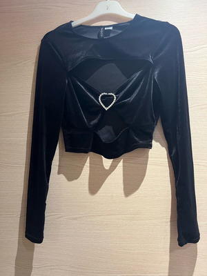 Βελούδινο crop top H&M