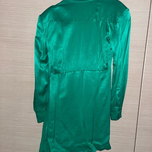 Karen Millen green wrap dress like new with shoulder pads