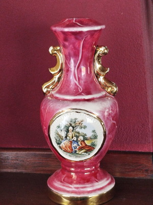 Vintage vase for lamp used from 1970s with gold borders