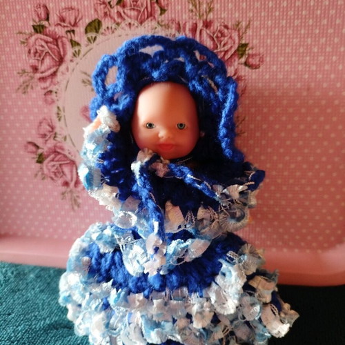 Doll with Handmade Dress and Hat New