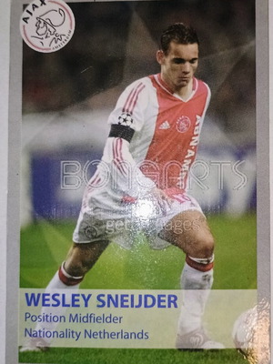 Wesley Sneijder Ajax collectible card used, UEFA Champions League 2005