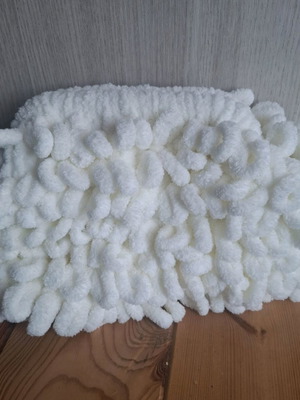 Puffy bag handmade unused, white handbag