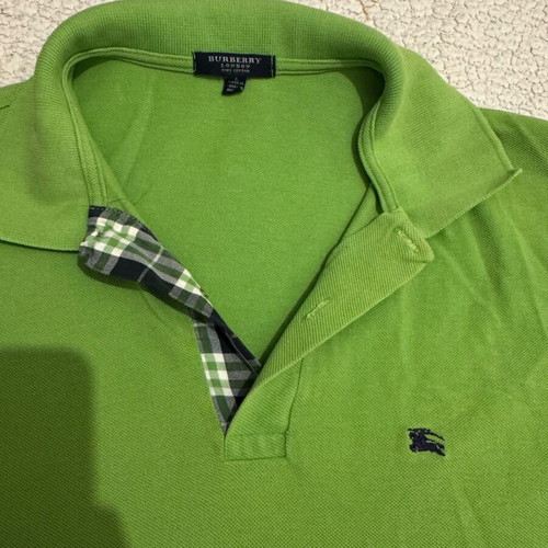 Burberry Polo Shirt green like new, 100% cotton, size L