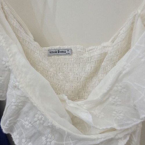Amo & Roma white long dress L/XL embroidered