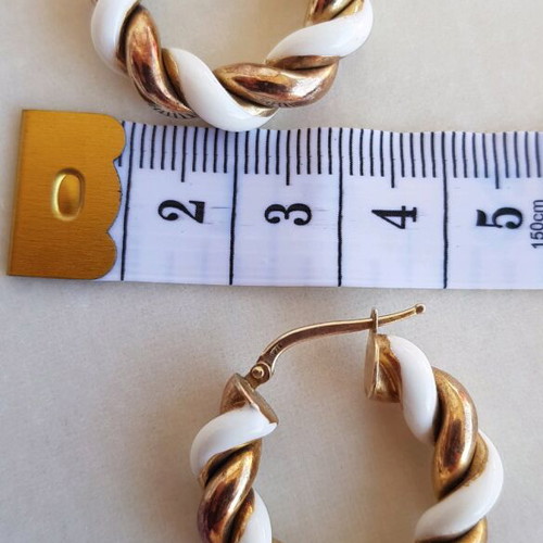Silver 925 hoop earrings used with enamel, gold plated