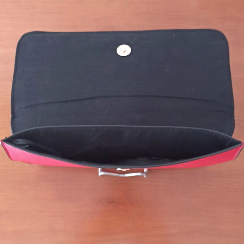 Stradivarius red clutch bag like new with pearls and decorative details