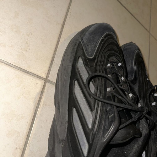Adidas athletic shoes, black, size 44.5