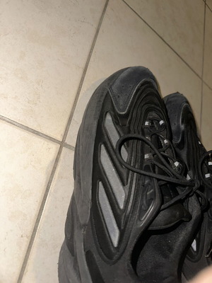 Adidas athletic shoes, black, size 44.5