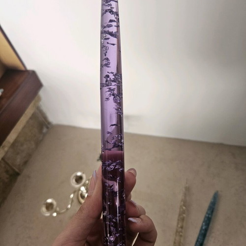Candlestick with 3 used decorative plastic candles