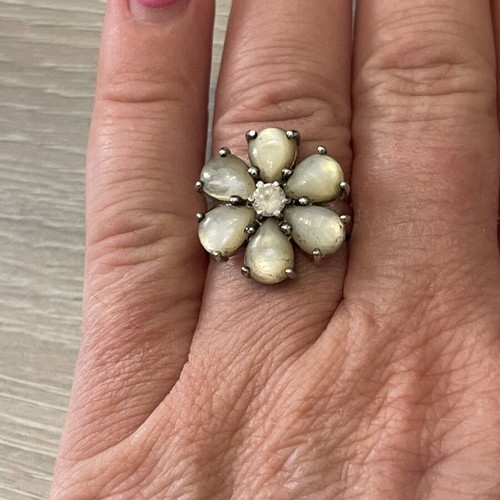 Silver 925 ring mother of pearl used, size 54