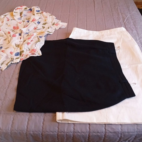 Two summer skirts and one shirt like new, sizes small-medium