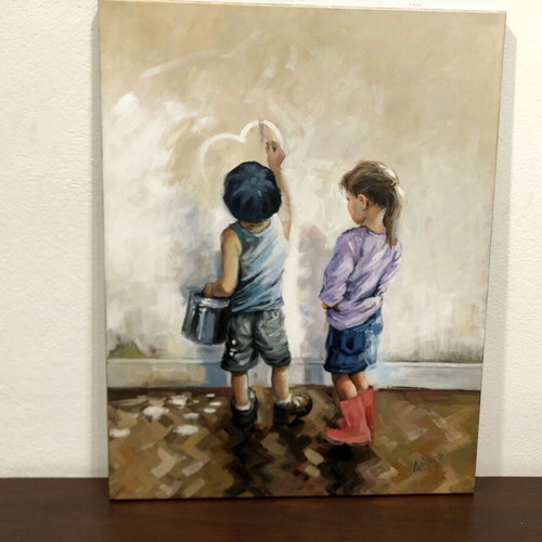 Authentic painting by Doumis like new, 55x70cm