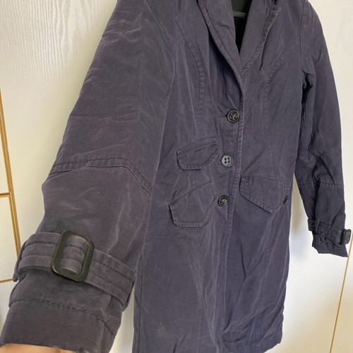 Benetton coat used, casual, 100% cotton, dark blue