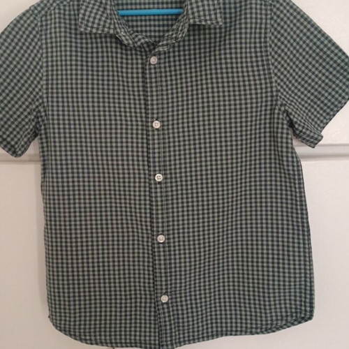 Mango boys' shirt size 128 cm like new, black and gray