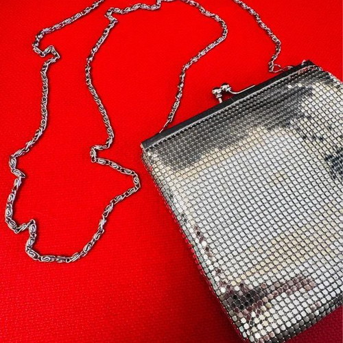 Vintage Scheilan silver evening crossbody bag like new with strass