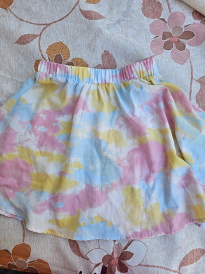 Girls' skirt used with colorful tie-dye design, age 12-13