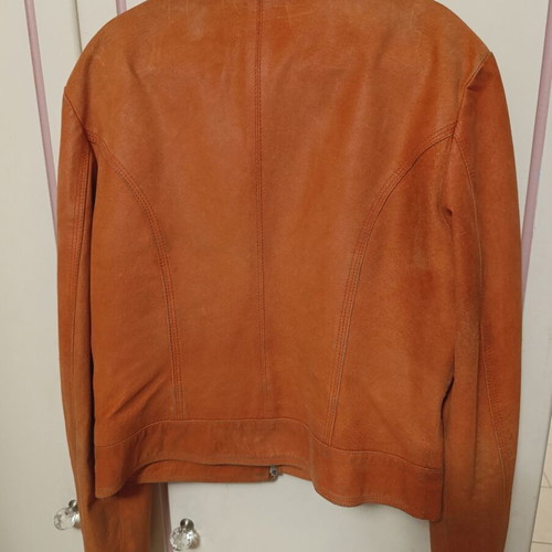 Suede jacket used, orange, size S