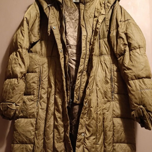 Columbia plus size puffer coat, beige green
