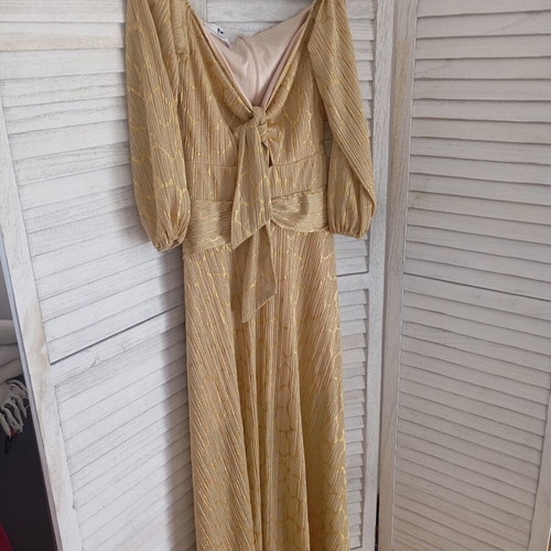 Mya Collection by Dimitra Nika Small Maxi Dress like new, gold