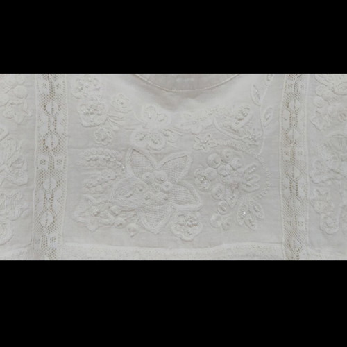 Zara romantic long-sleeve blouse used, broken white, thin fabric