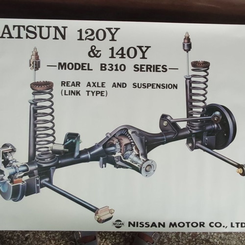 Datsun B310 Technical Poster like new, rear axle and suspension