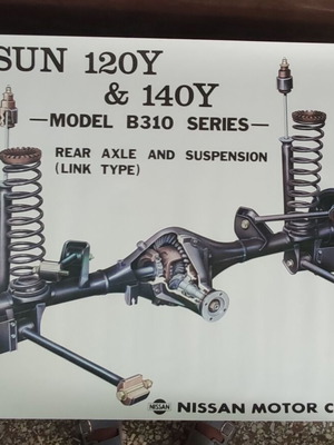 Datsun B310 Technical Poster like new, rear axle and suspension