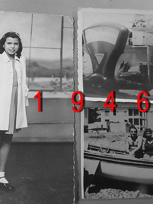 Σετ 3 vintage ασπρόμαυρες φωτογραφίες 1946 μεταχειρισμένες, μεταπολεμική Ελλάδα