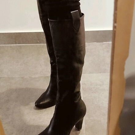 Women's leather boots black size 38 like new