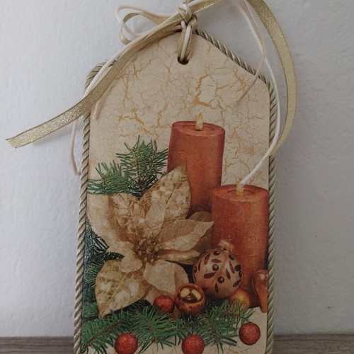 Decorative Wooden Cutting Board Christmas Candles Handmade
