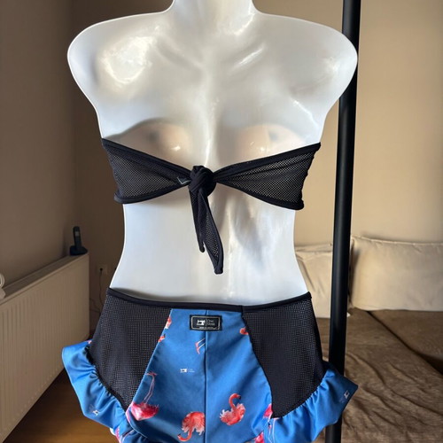 Chic Mess swimsuit size L like new, blue and pink