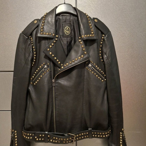 ASH biker jacket leather like new, black
