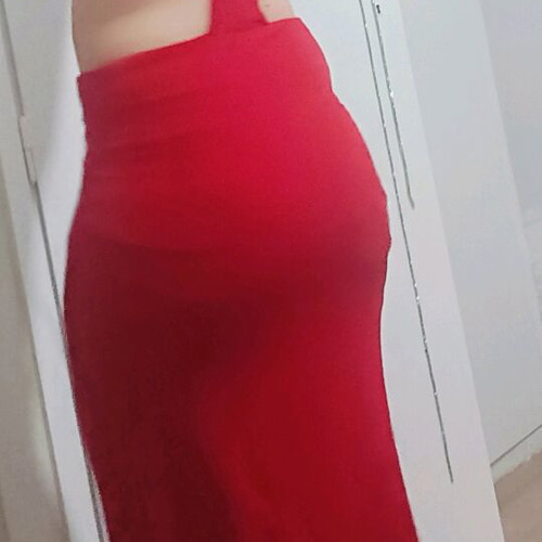 Maxi dress like new, red with cutouts