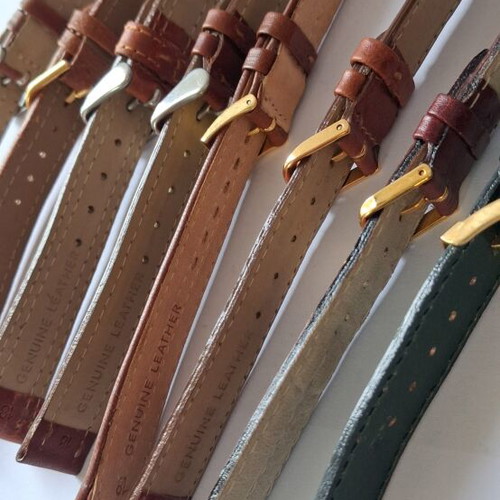 Luxury leather watch straps set of 8, like new, 18 mm and 20 mm