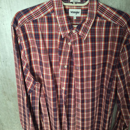Wrangler men's plaid shirt size Large like new