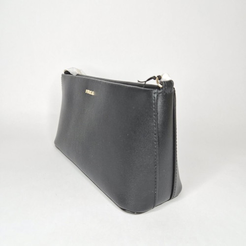 Furla Venere Classic crossbody bag new, black leather with gold chain