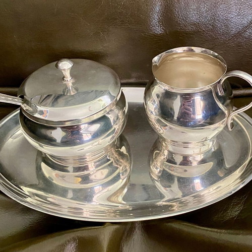Silver-plated vintage serving set used