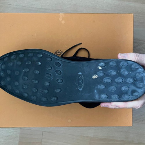 Tod's black suede shoes size 42 like new, men's